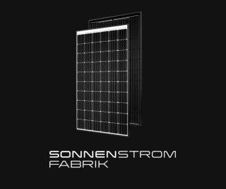 Sonnenstromfabrik solar panel and logo 