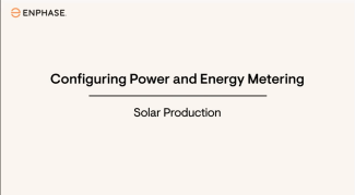 Configuring power and energy metering solar production