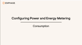 Configuring power and energy metering consumption