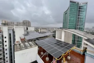 Bengaluru apartment complex makes solar rooftop statement.