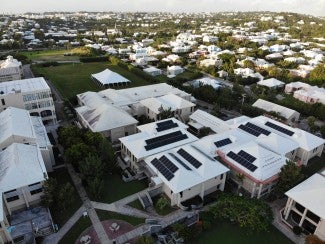 Solar on roof of Bermuda college