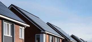 Row of homes with Solar