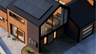 Modern house with Enphase solar energy system installed